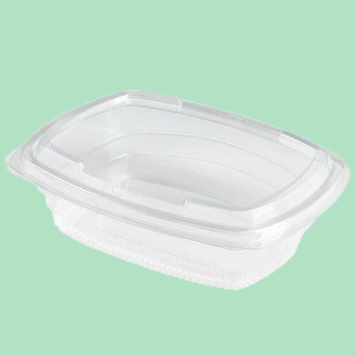 750ml Oval Hinged Lid rPET Container
