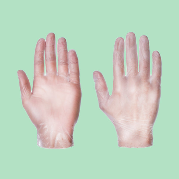 Large Clear Powdered Vinyl Gloves
