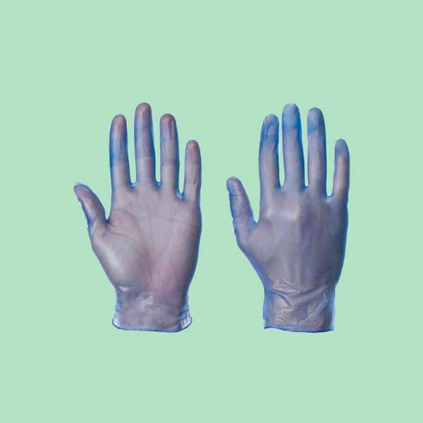 Small Blue Powder Free Vinyl Gloves
