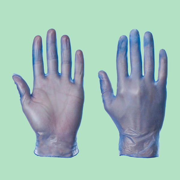 Extra Large Powder Free Blue Vinyl Gloves