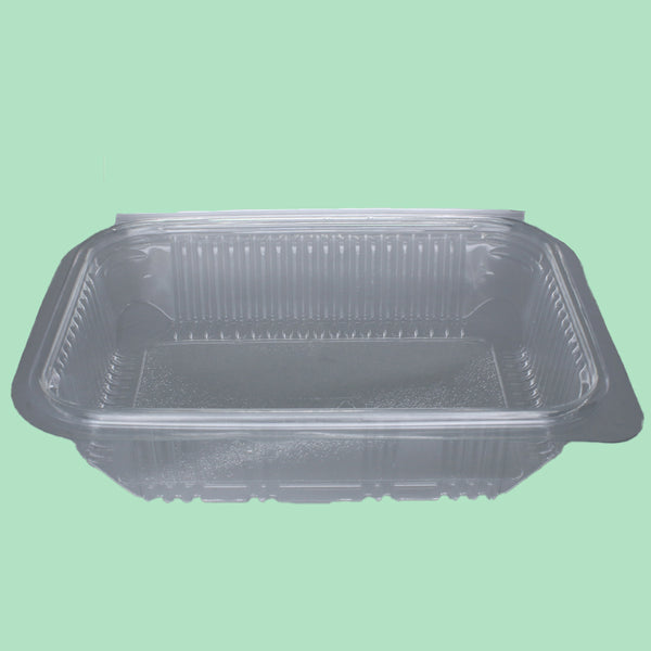 600ml Rectangular Hinged Lid rPET Container