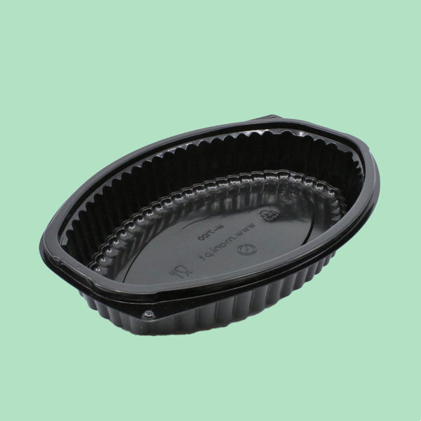 16oz Black Oval Microwave Tray